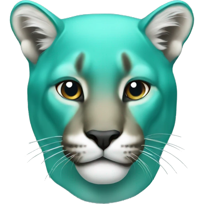 teal colored cougar emoji