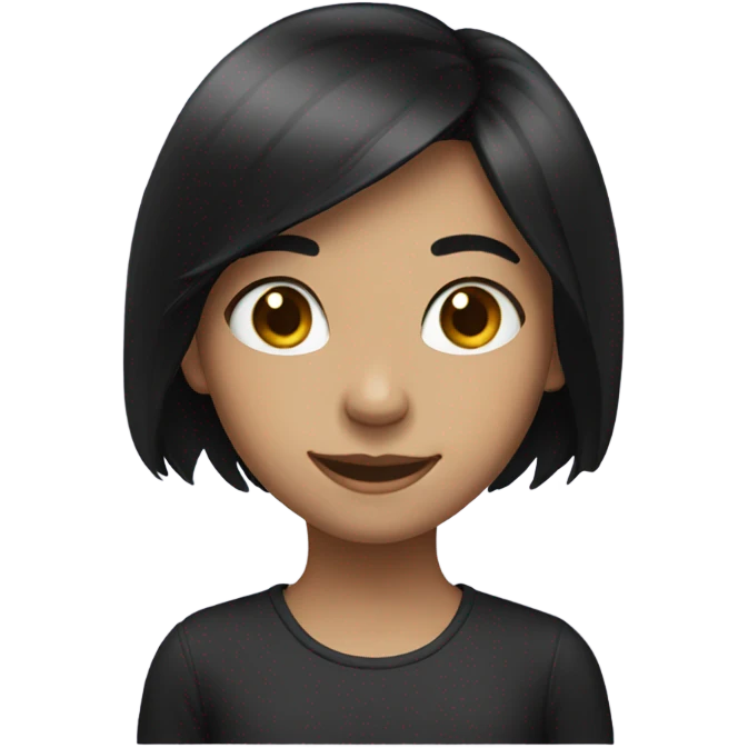 smiling girl with black hair emoji