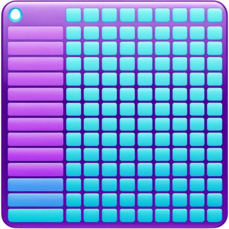 Glitter Purple and Cian spreadsheet emoji