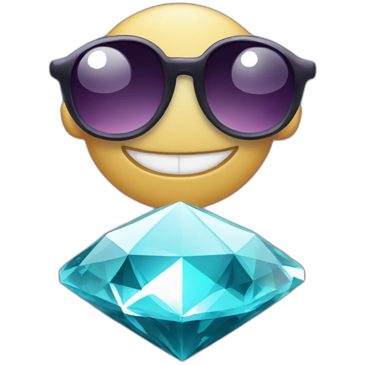 Diamond ring for a hipster emoji