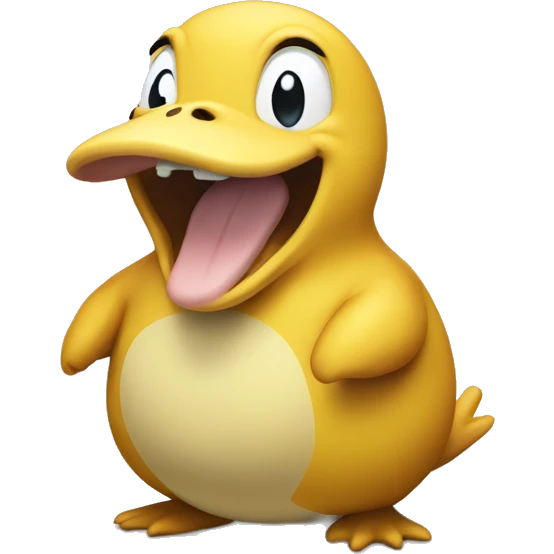 psyduck laughing emoji