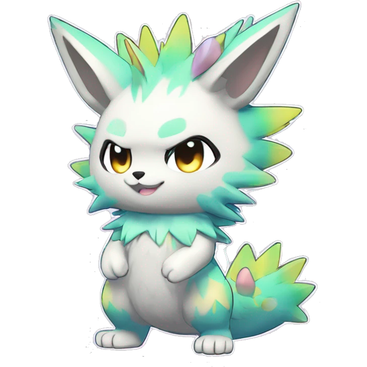 Anthro Scalie Spiky Cool Edgy Magical Shiny Colorful Pastel Sparkle Kemono-style Chibi Fantasy-Animal-Fakémon-Pokémon-Hybrid Fur Sona Aesthetic Full Body emoji