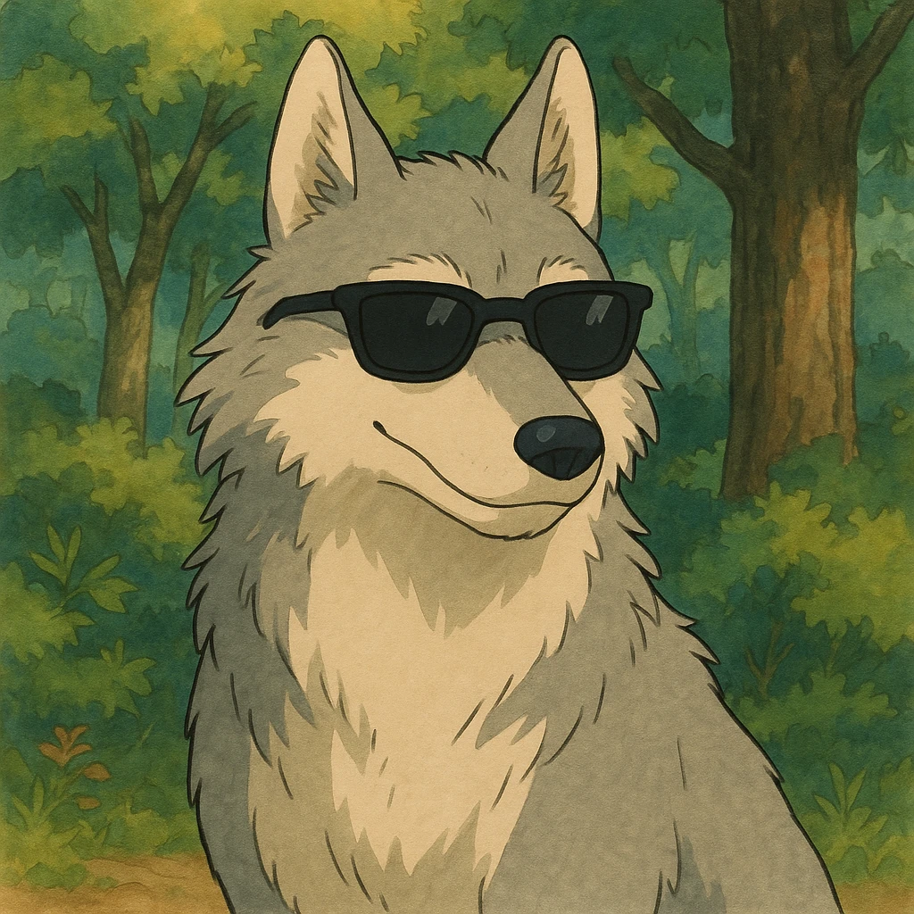 wolf wearing sunglasses emoji