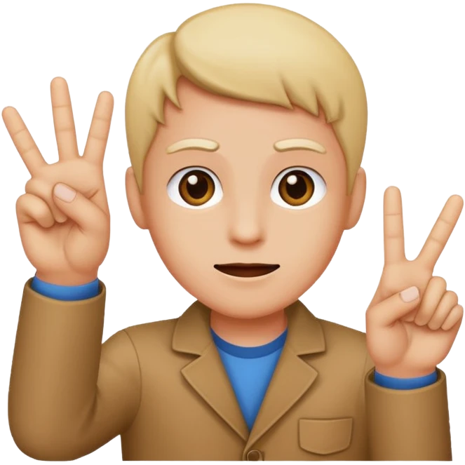 Holding up 3 fingers emoji