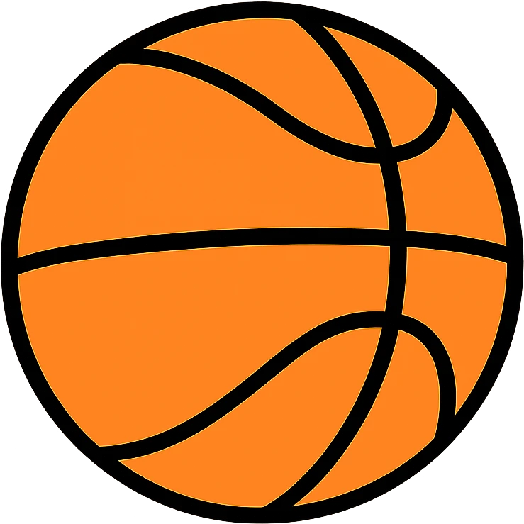 Orange basketball with black seams emoji