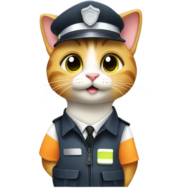 Cat directing traffic emoji