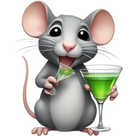 Rat drinking martini emoji