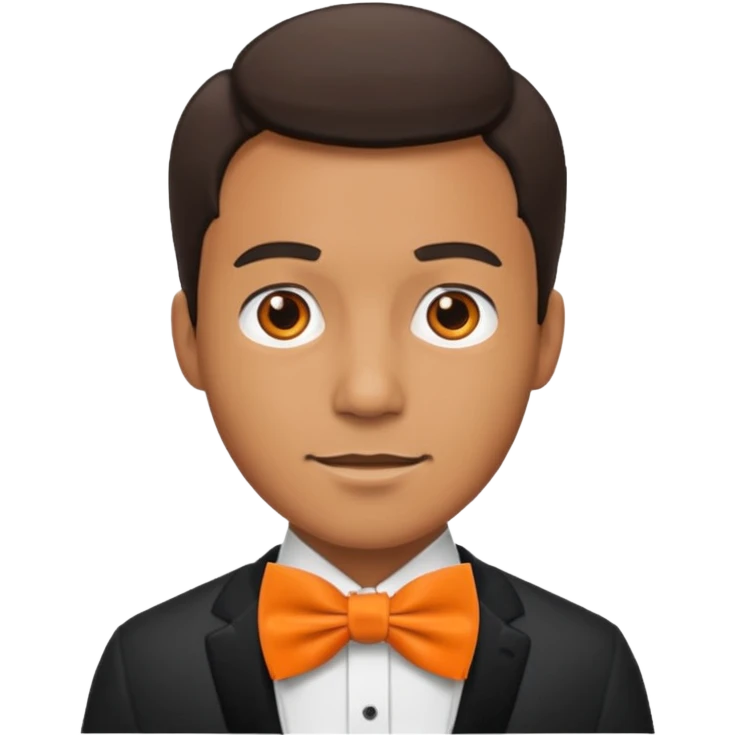 a bold man with orange bowtie emoji