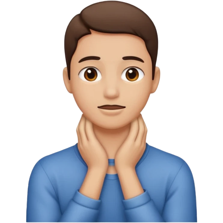 Person holding neck with hands  emoji