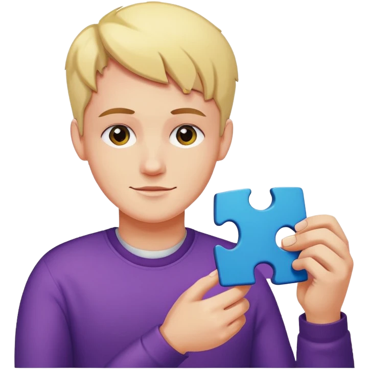 one person playing with single jigsaw puzzle piece. emoji