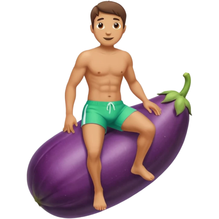 Man riding eggplant emoji