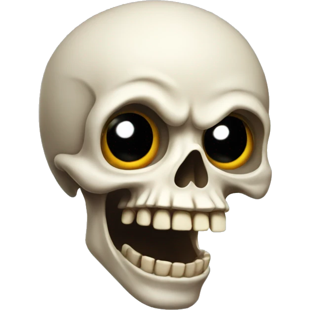 skull making an LOL face emoji