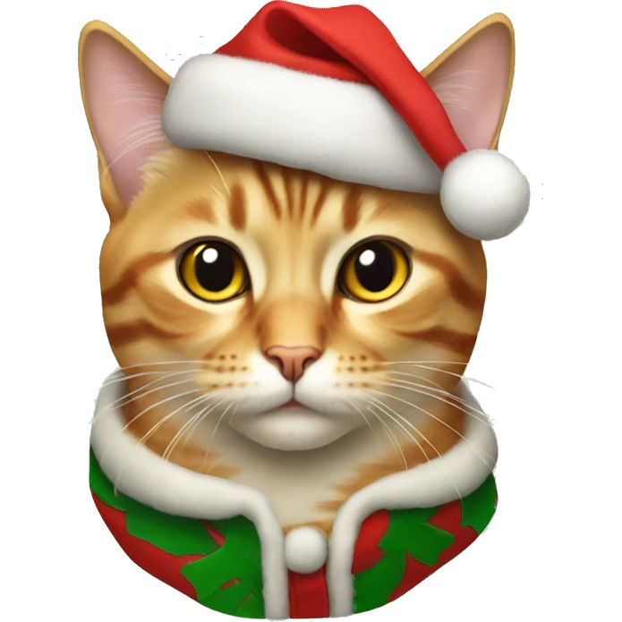 cat wearing christmas coat emoji