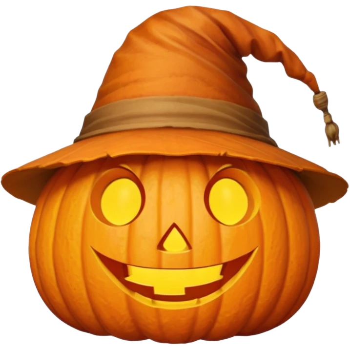 fall ecstatic emoticon artsy slightly creepy pumpkin hat emoji