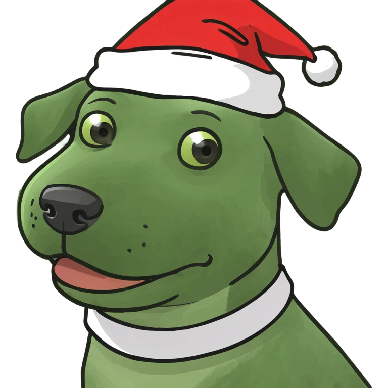 Zrób mi psa z czapką świętego Mikołaja  emoji