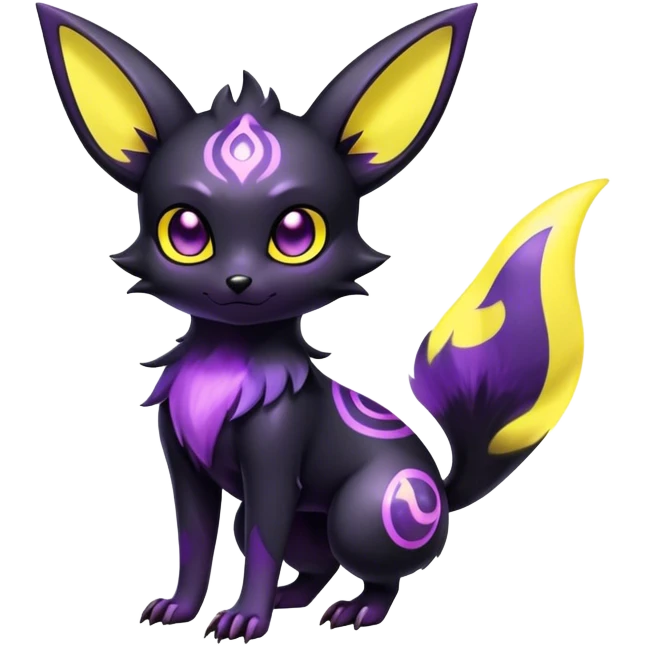 Shiny Dark Noibat-Umbreon-fusion-hybrid full body emoji
