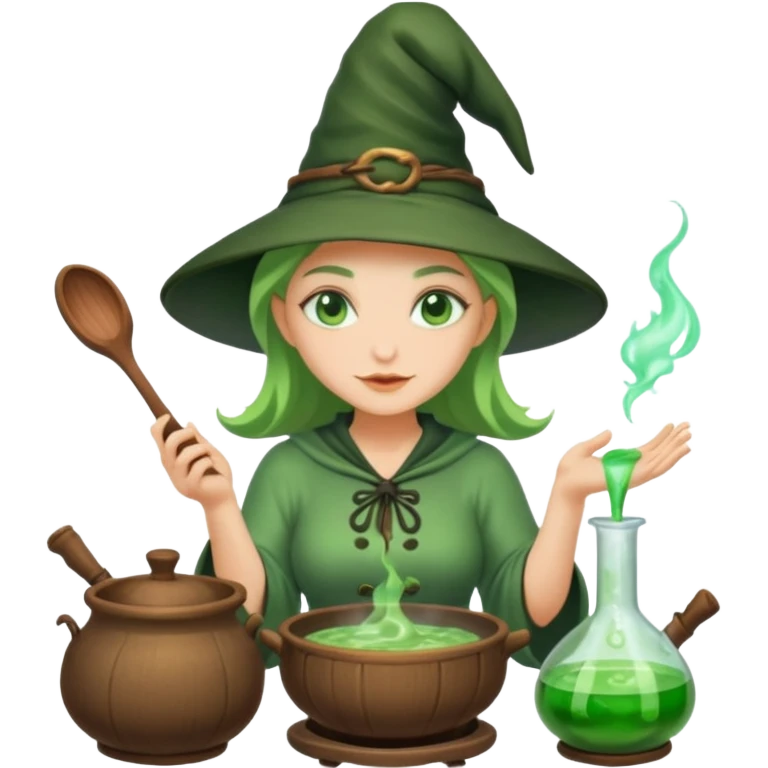 green witch cooking potion emoji