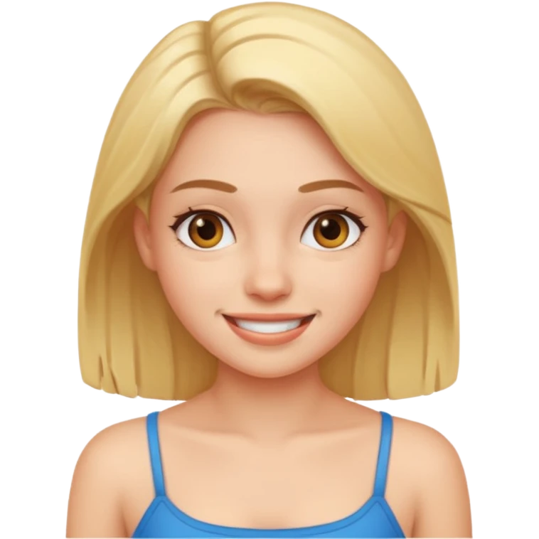 A girl with no shirt emoji