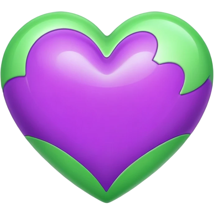 Purple and green heart  emoji