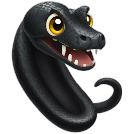 Three eyed black snake burping emoji