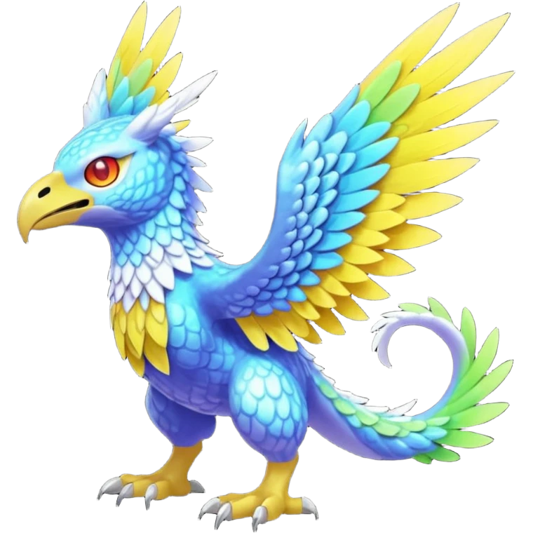 colorful Fakémon-Digimon-Fionbri-Trico-creature (full body) emoji