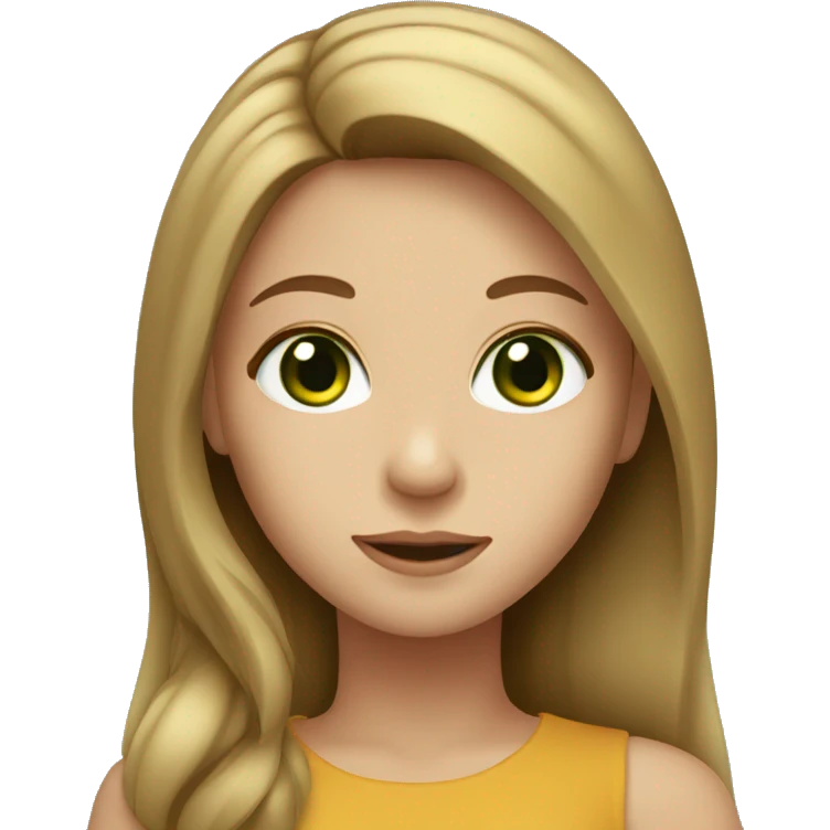 girl with long light brown hair green eyes emoji