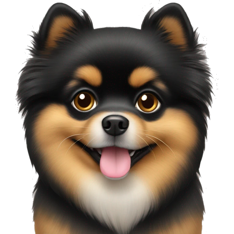 Black and tan pomeranian boo emoji
