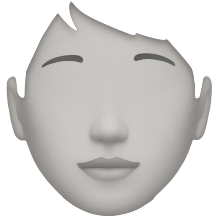 漂亮年轻女孩，黑直中分长发，白皮肤红嘴唇，微笑，穿白t恤 emoji