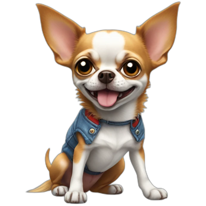 chihuahua dressed as chucky emoji