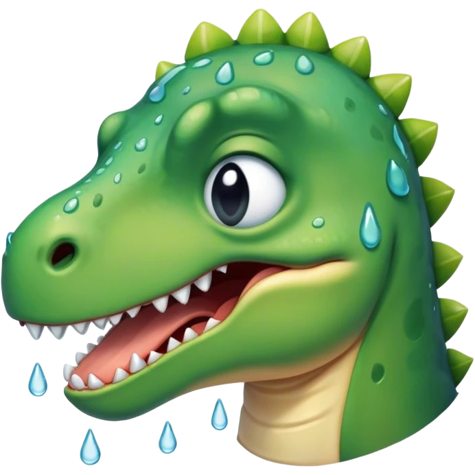 sad Crying dinosaur with tears emoji