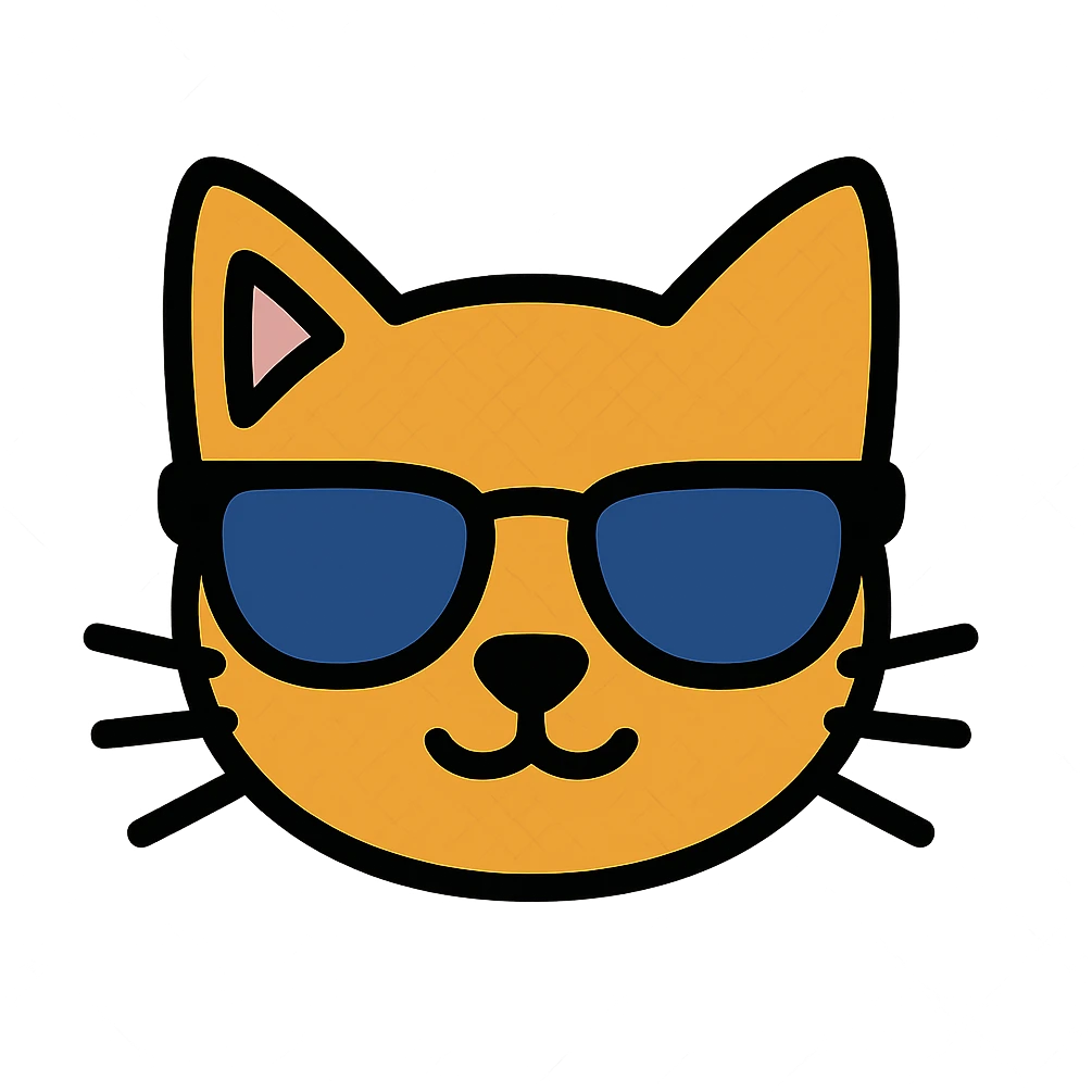cat wearing sunglasses color icon emoji