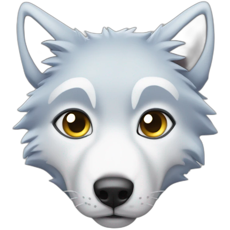 Loup blanc yeux bleus foncés  emoji
