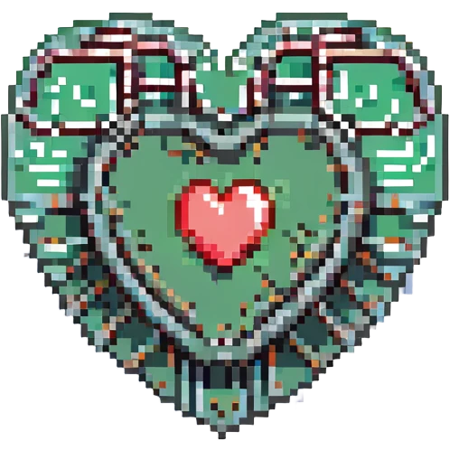 microchip heart retro-tech aesthetic emoji