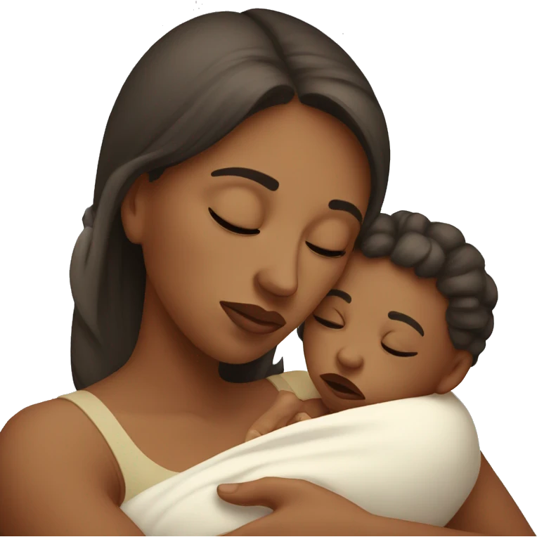 sad mother with newborn emoji