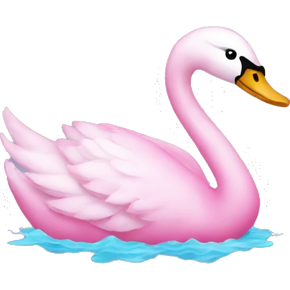 Pink swan swimming with bow  emoji