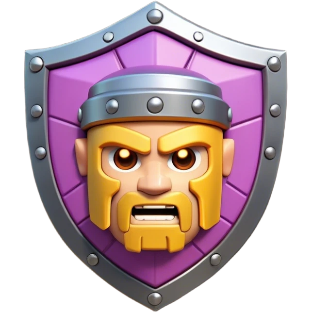Clash of Clans aesthetic: Cinematic Playful Pixel 3D Shield Emoji, rendered in a 3D vector-style similar to standard emojis with minimal shading and bold, simplified shapes. A compact, distinct form with signature details, softly glowing with a pixelated adventure charm. Simplified yet unmistakably iconic, highly detailed and consistent, glowing with a soft radiance and high shine. Stylized with a touch of classic pixel-art charm and a soft glowing outline, capturing the essence of a beloved gaming relic with a friendly, playful manner! emoji