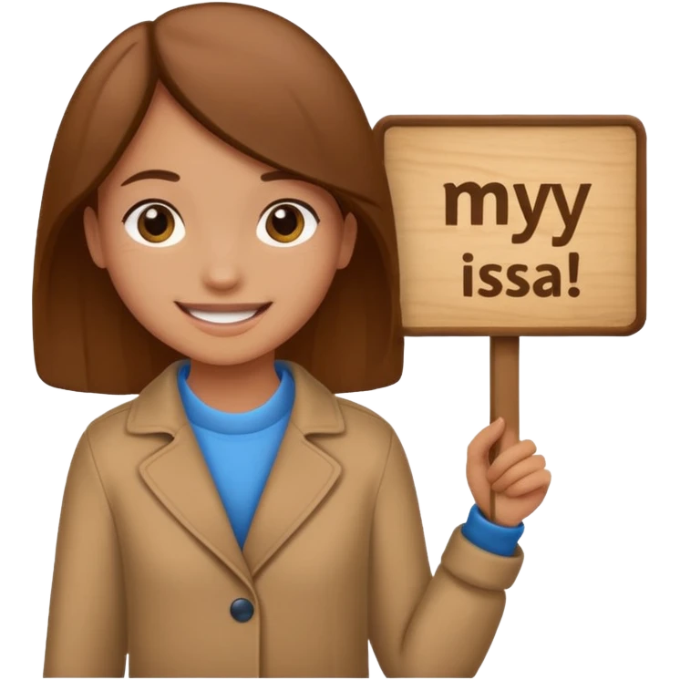 Worlds ugliest girl holding a sign saying my name is isa emoji