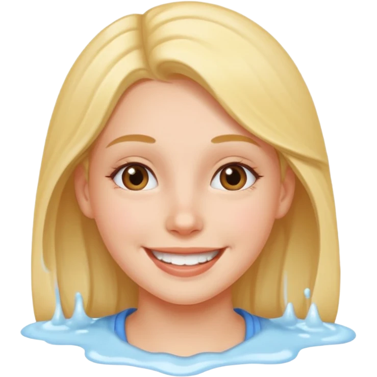 Girl Smiley face with semen all over it emoji