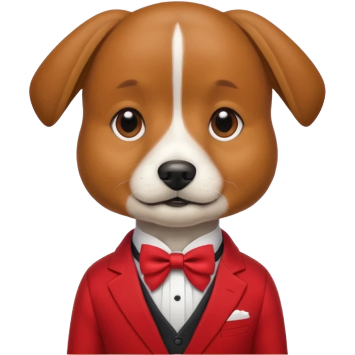 Dog with neckBow in red suit. emoji