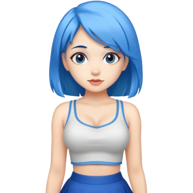 büyük memeli mavi saçlı çok güzel bir kız mini etekli  emoji