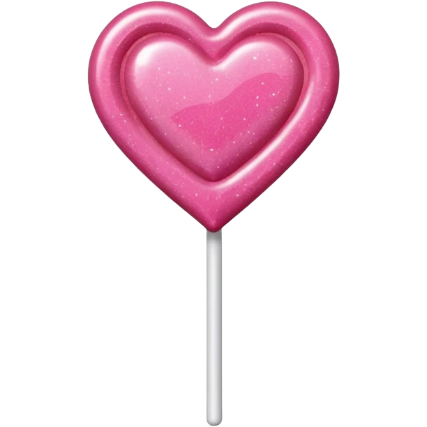 Pink heart shaped lollipop with glitter  emoji