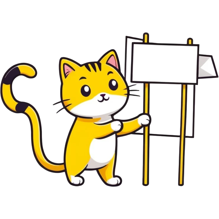 Yellow Cat with big empty sign emoji