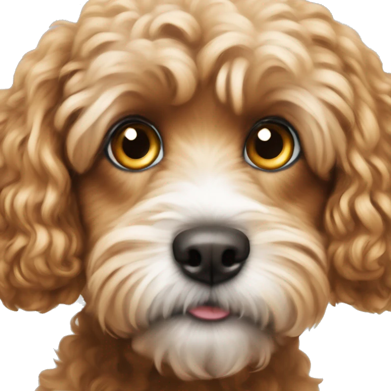 curious fluffy cavapoo staring close emoji