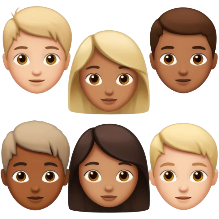 3 boys 3 girls group emoji