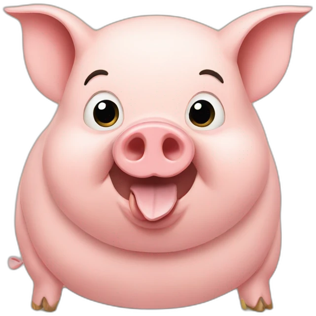 Pig who eat many food  emoji