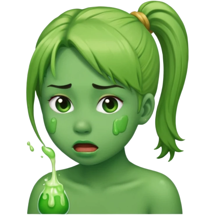 I want to have the puke emoji but with a pony tail, like Ariana Grande emoji