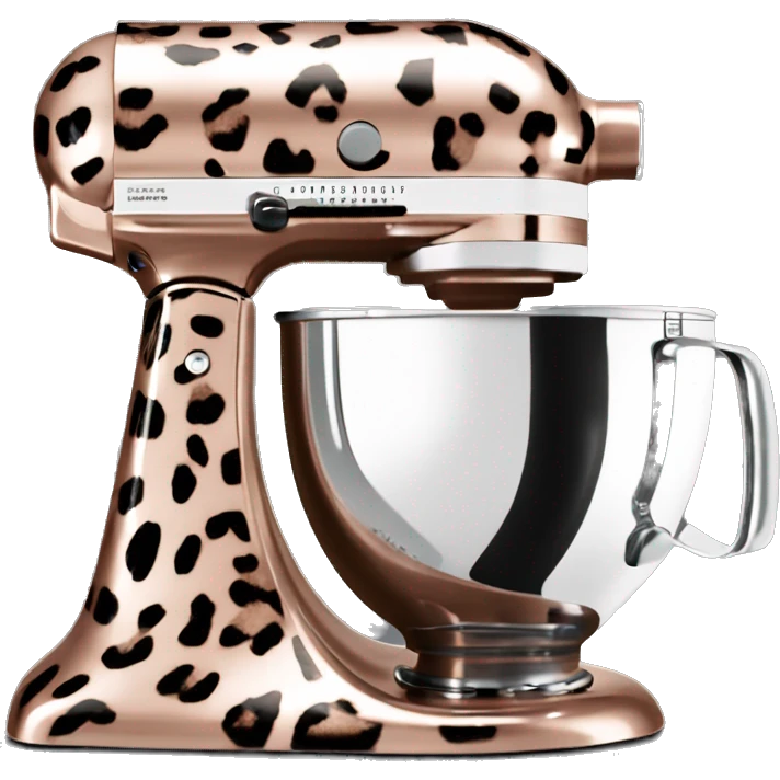 Realistic leopard print rose gold kitchenaid mixer.  emoji