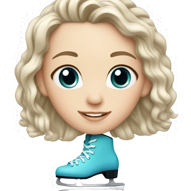 white girl ice skating emoji