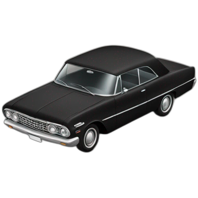 1960s dusty car covered in black cover emoji