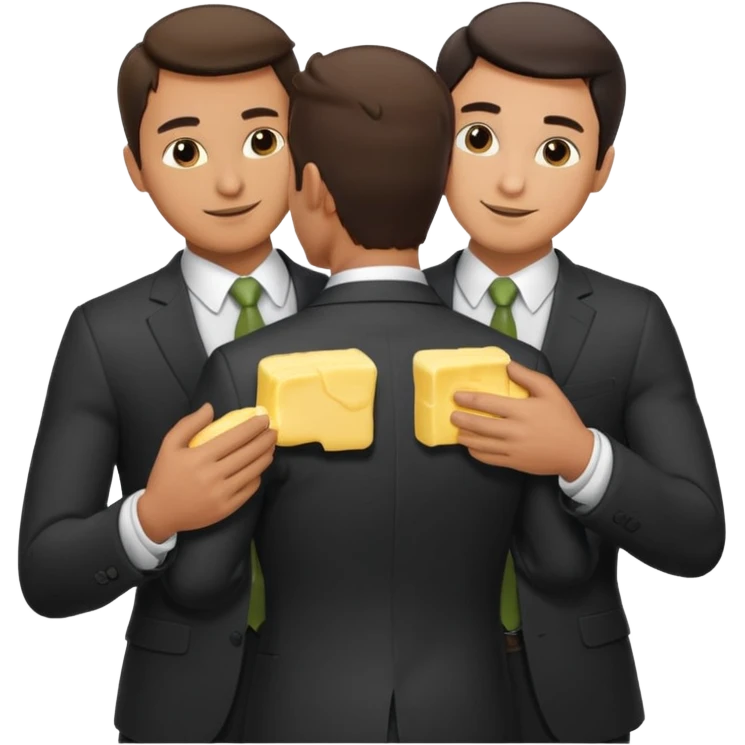 I man handsome puts butter on another man‘S back wearing suits emoji